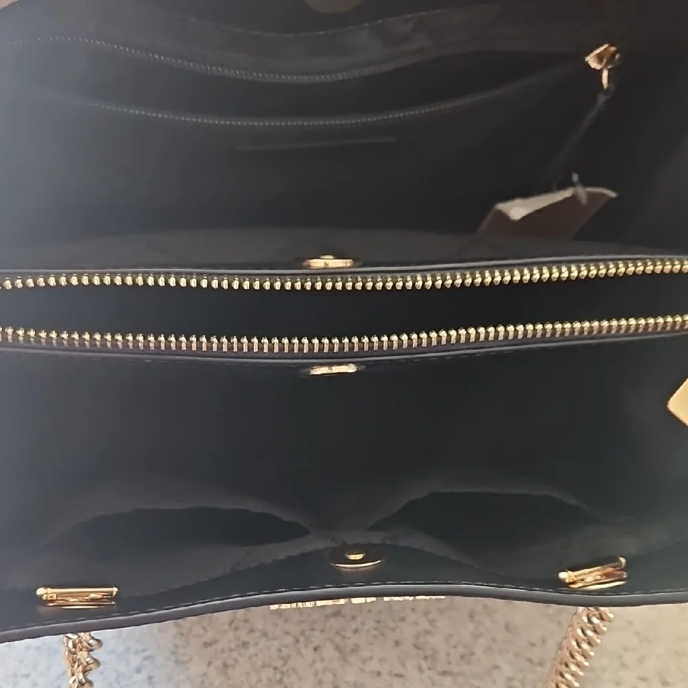 Michael Kors Black Shoulder Bag with Gold Accents - Picture 3 of 8